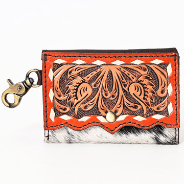American Darling Coin Purse Hand Tooled Hair On Genuine Leather Western Women Bag | Handbag Wallet Purses for